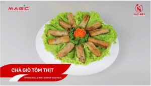 Món Chả giò tôm thịt bằng Nồi chiên nướng không dầu Magic Eco AC-121