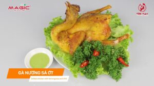 Món Gà nướng sả ớt bằng Nồi chiên không dầu Magic Eco AC-120