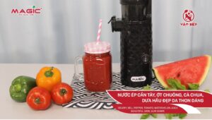 Nước ép cần tây, ớt chuông, cà chua, dưa hấu đẹp da thon dáng