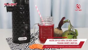 Nước ép củ dền, cà rốt, cam thanh nhiệt, đẹp da - Máy ép chậm Magic Eco AC-130